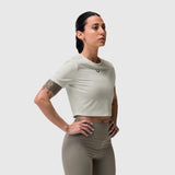 W019. Lycra® Cropped Tee - Ivory Cream