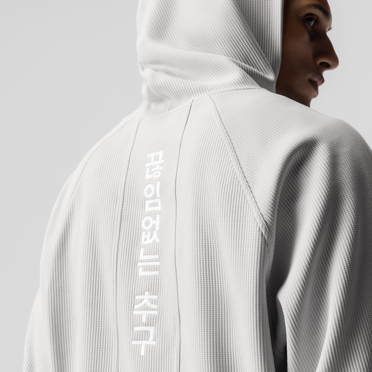 Deltapeak® Oversized Hoodie in light grey, worn by model shown from behind