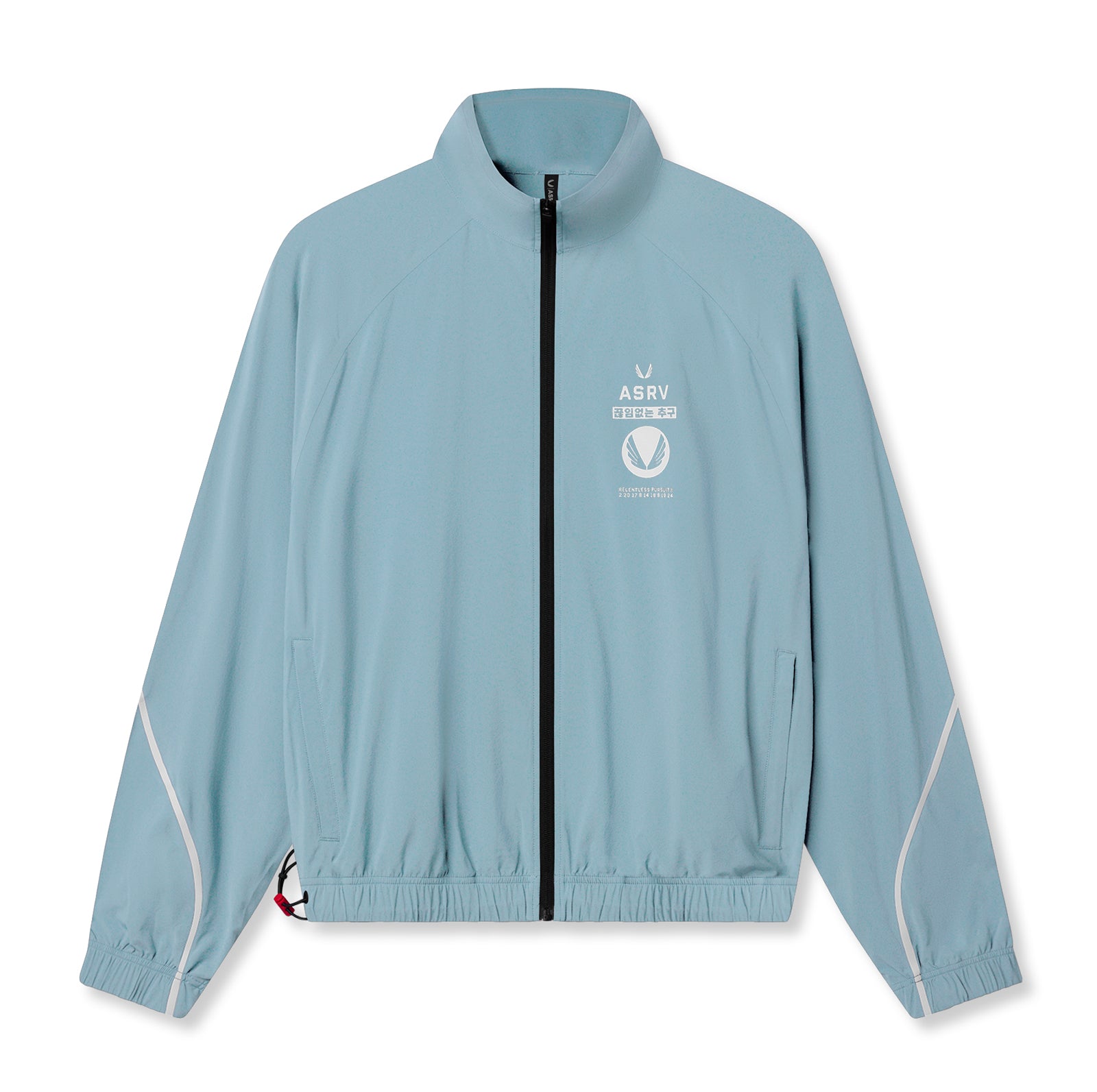 flatlay Aerotex Track Jacket in light sky blue, front view