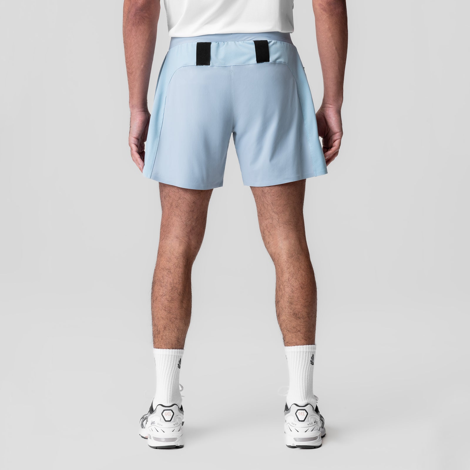 Tetra-Lite Bonded Training Short in Light Sky, back view on model
