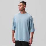 1086. Supima® 3/4-Sleeve Oversized Tee - Light Sky