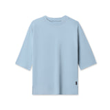 1086. Supima® 3/4-Sleeve Oversized Tee - Light Sky