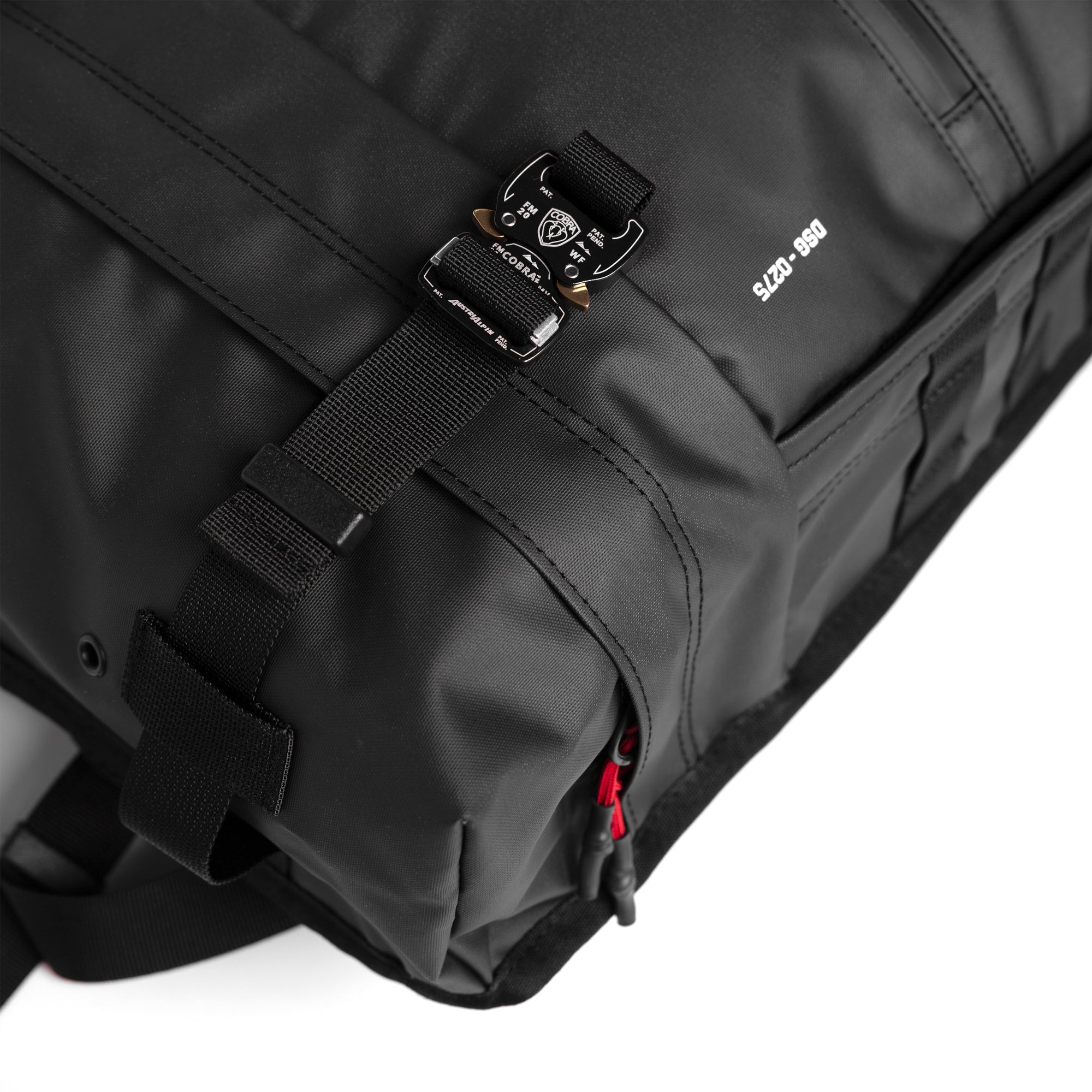 Flatlay Water Resistant Modular Backpack 16L in black, detail view