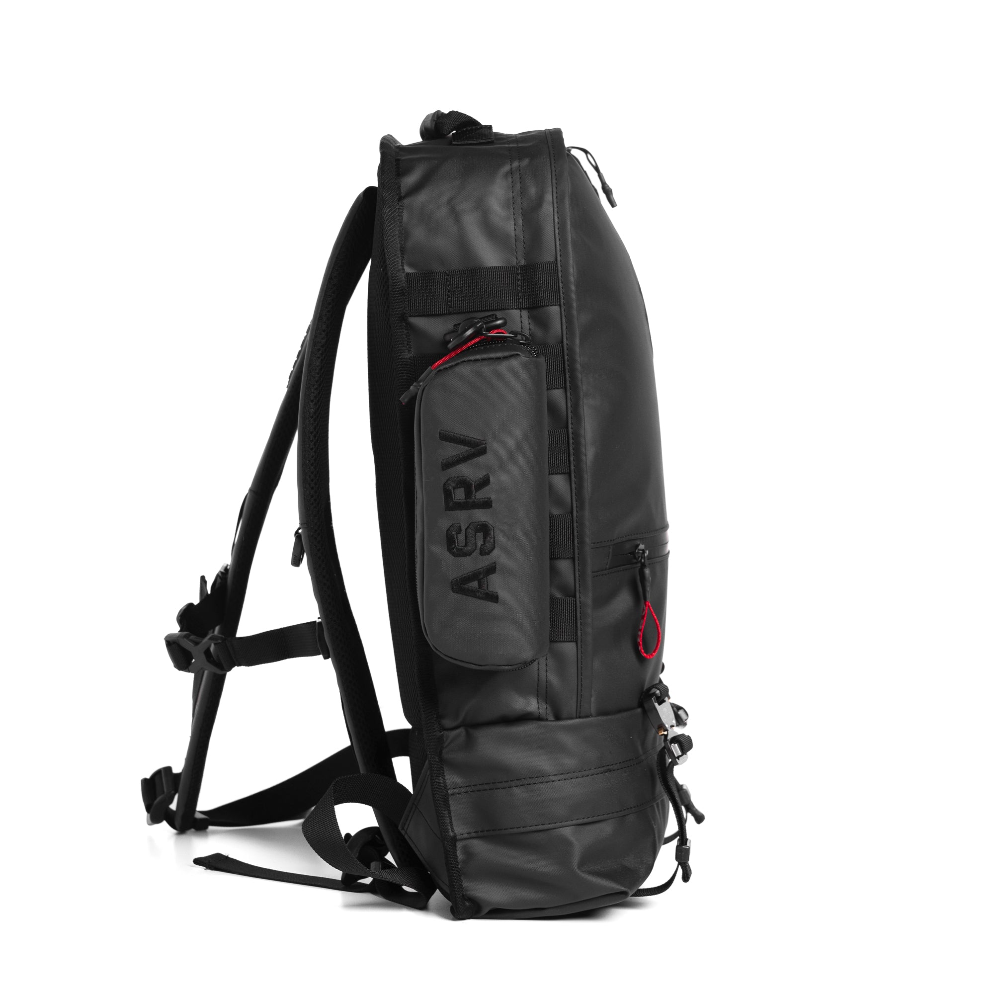 Flatlay 0275 Water Resistant Modular Backpack 16L in black, side view
