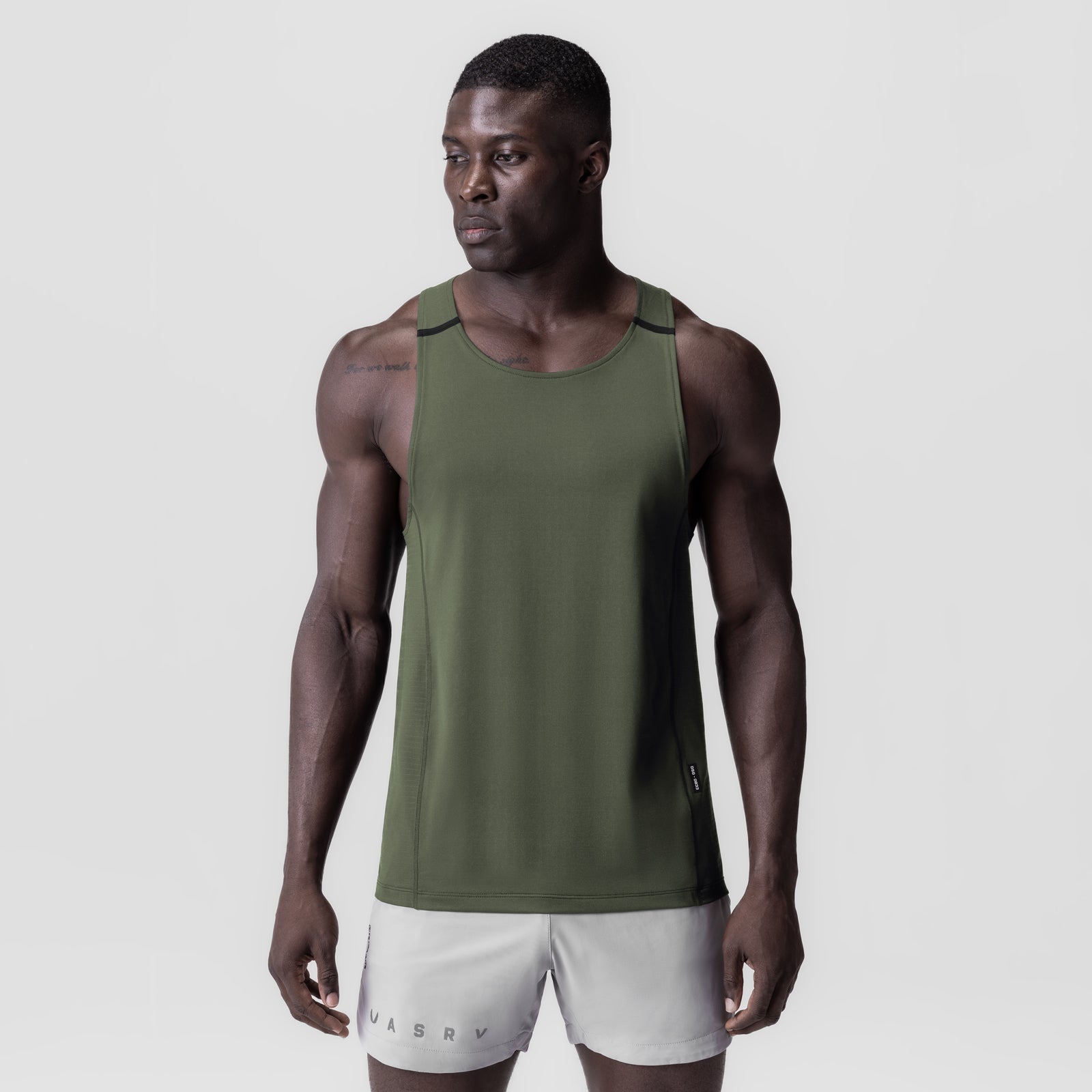 3D-Lite® 2.0 Lycra® Pro Singlet in olive, worn by model, front view
