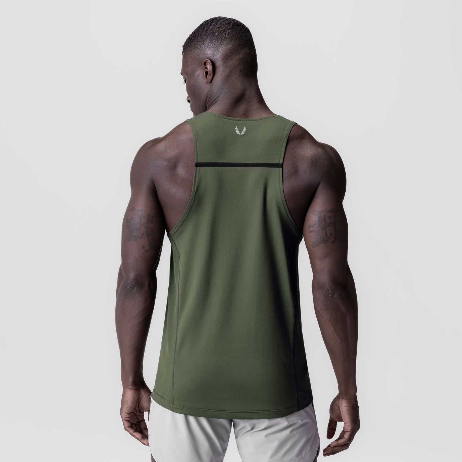 3D-Lite 2.0 Lycra Pro Singlet in olive, worn by model, back view