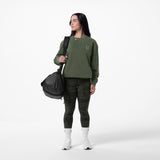 0861. Tech Essential™ Distressed Crewneck - Faded Olive