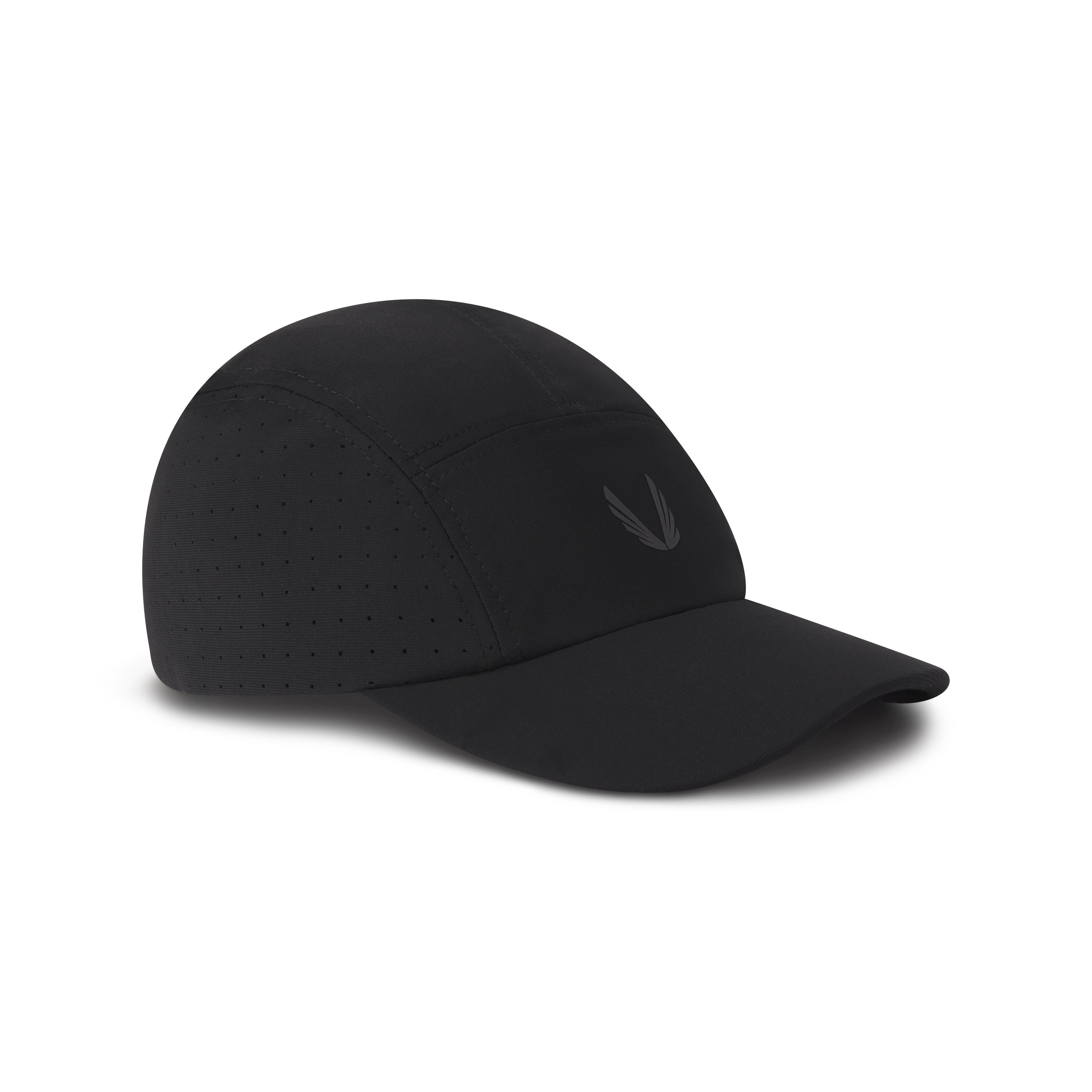 0813. Tetra-Lite® Vented Hat in black with Wings logo, side view