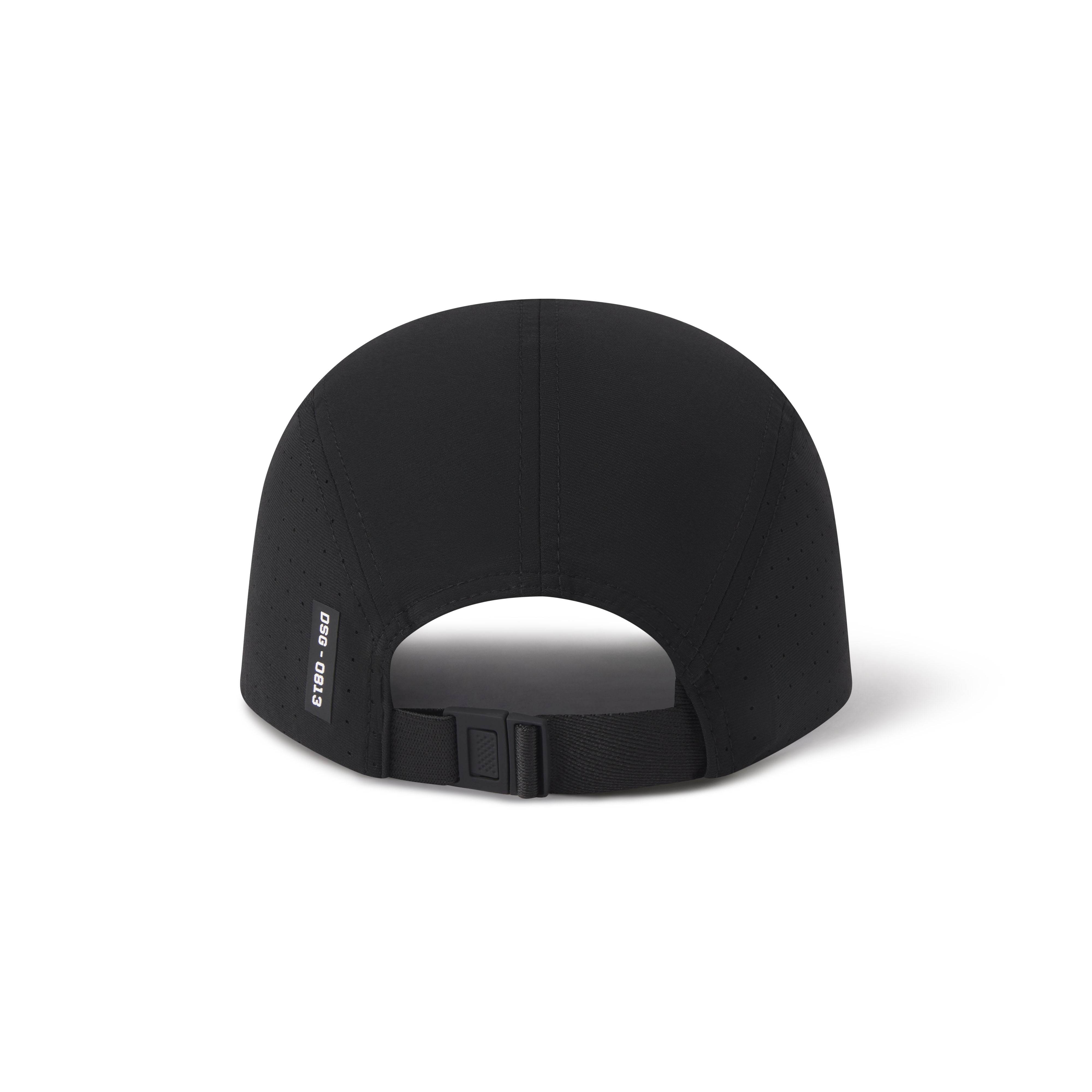 flatlay 0813 Tetra-Lite Vented Hat in Black with Wings design, back view