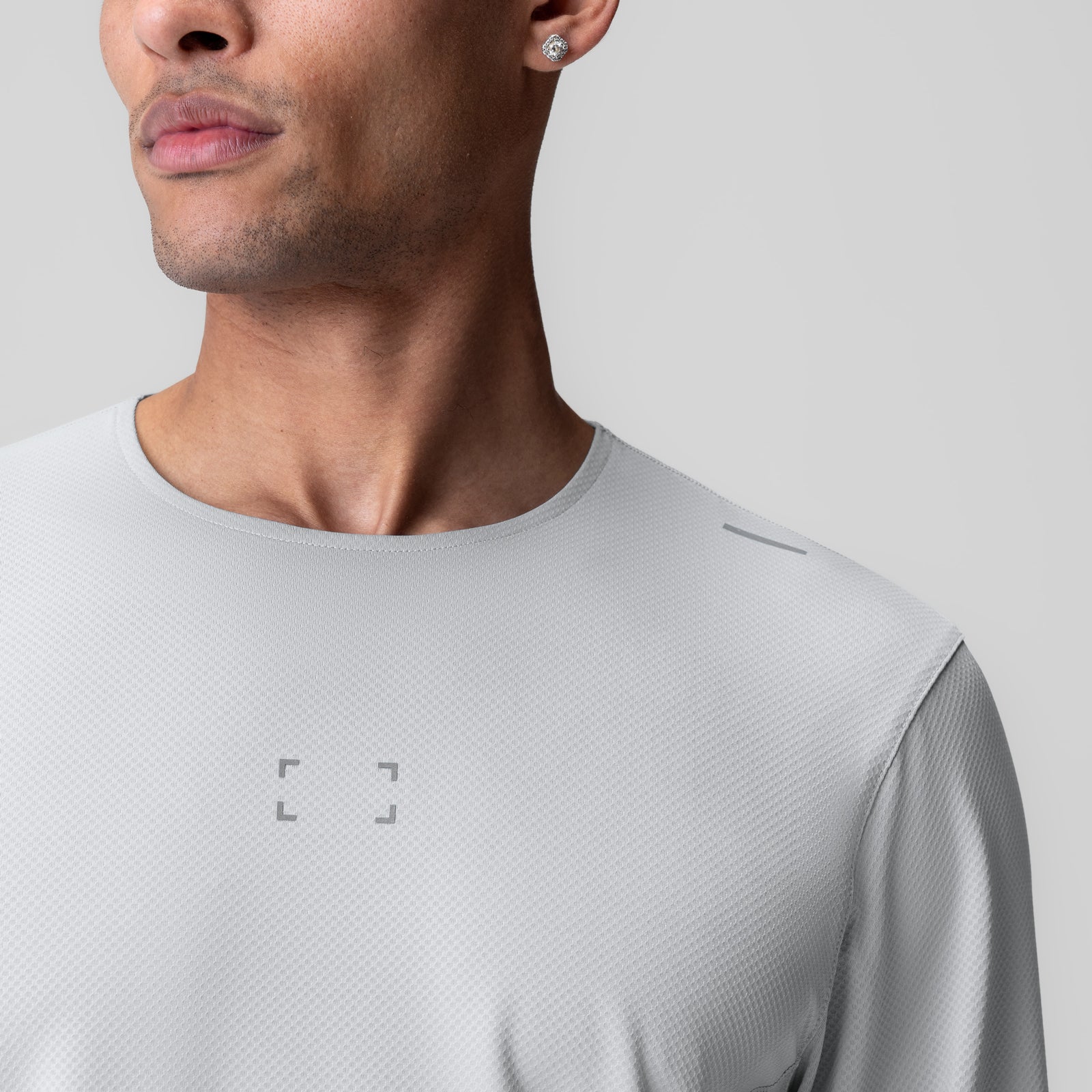 AeroSilver® Training Long Sleeve in Slate Grey worn by model, front view