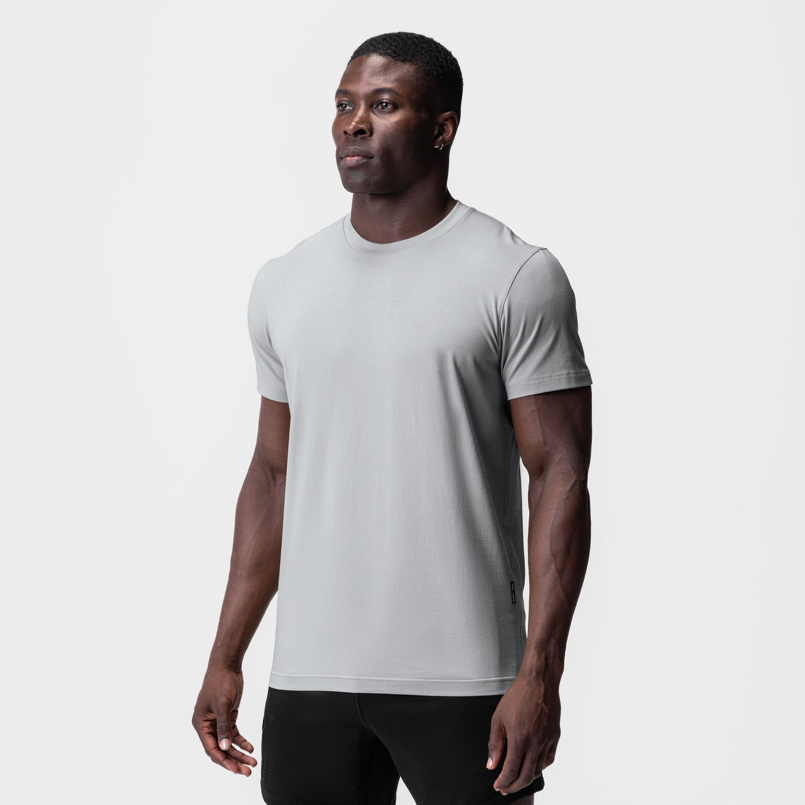 Supima® Essential Tee in Slate Grey worn by male model, front view