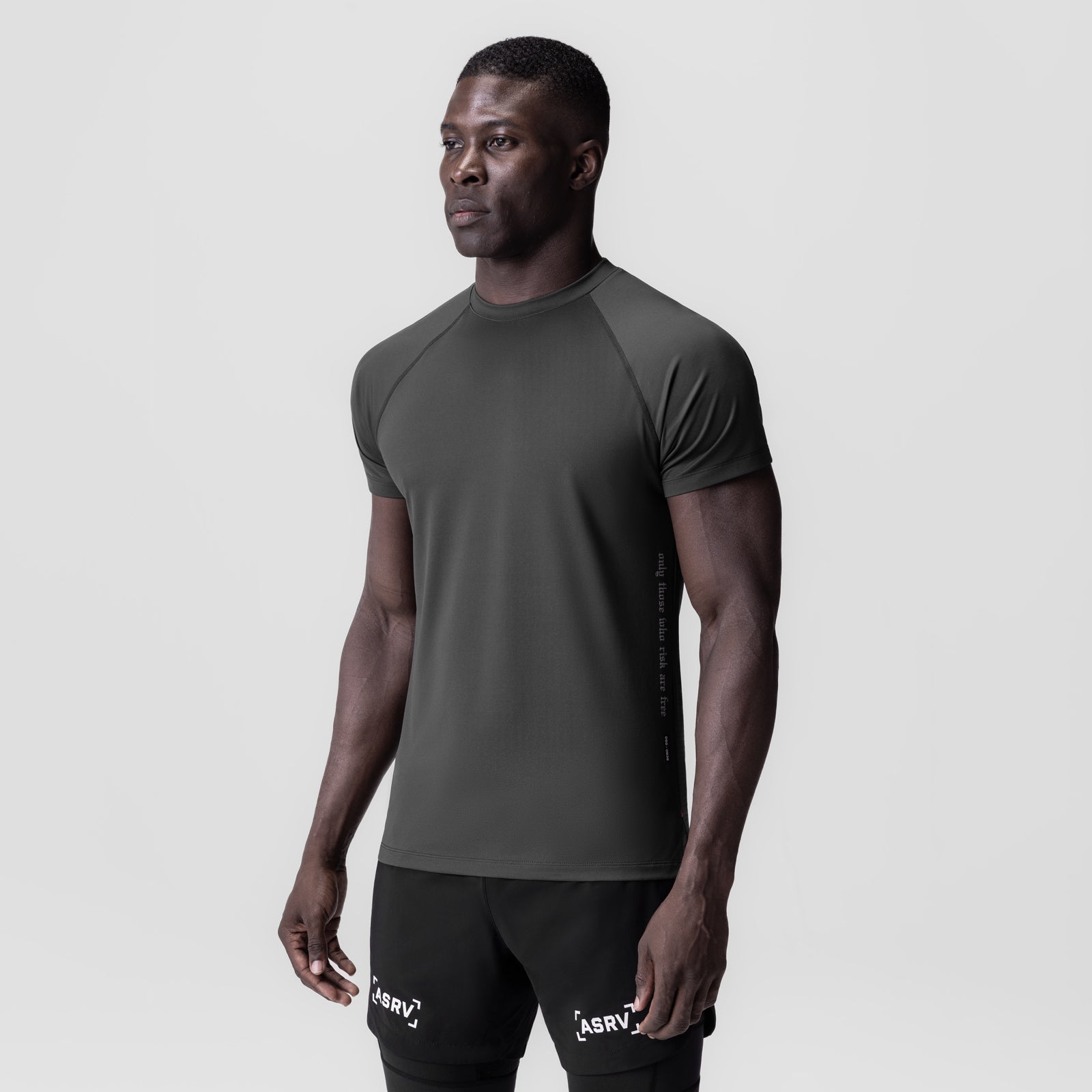 3D-Lite® 2.0 Lycra® Fitted Tee in space grey worn by male model, front view