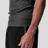 0986. Creora® Tech Ribbed Tank - Space Grey