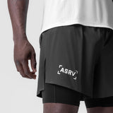 0951. Aerotex™ 4" High Split Liner Short - Space Grey