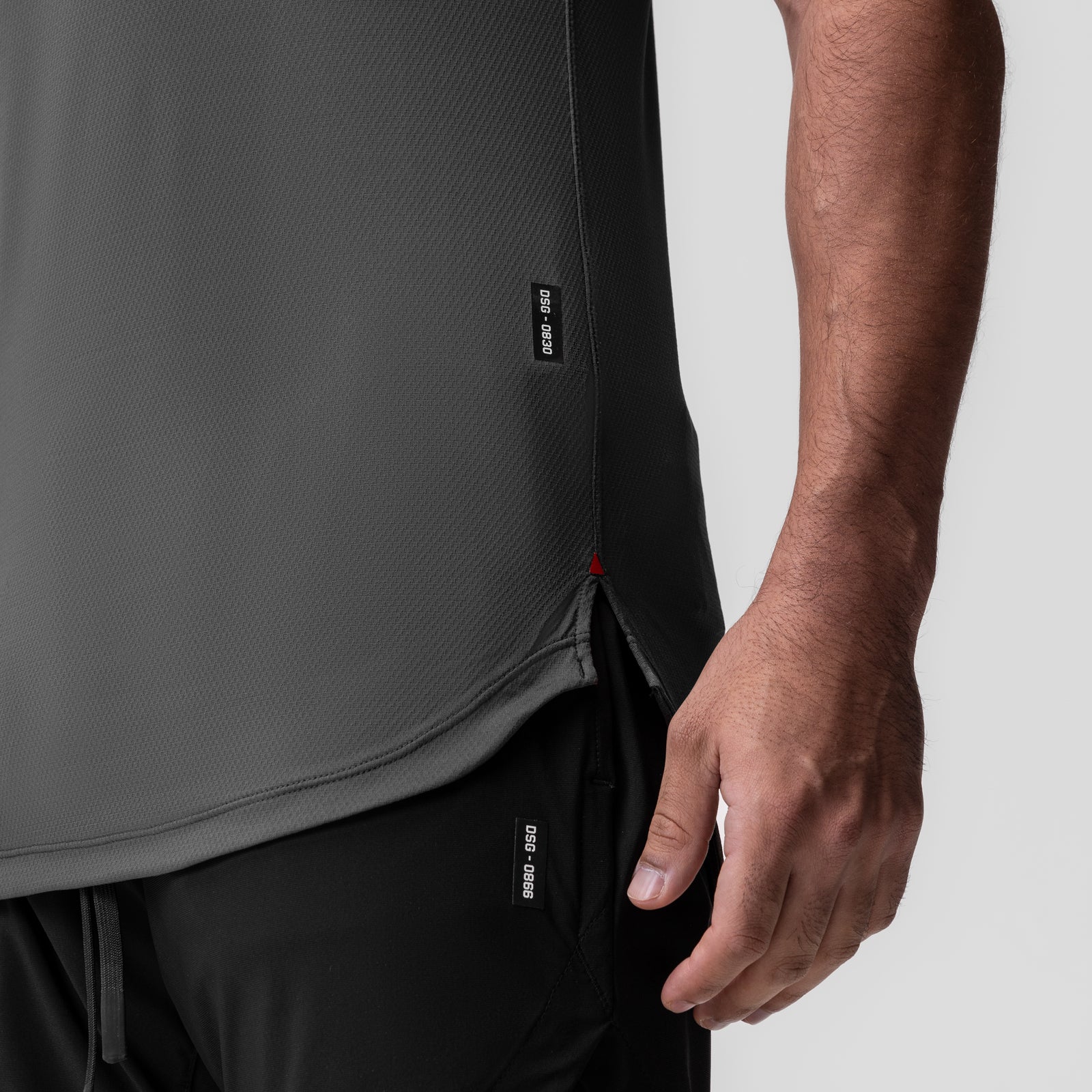 AeroSilver® Tank Top in Space Grey, worn by model showing side view and fit