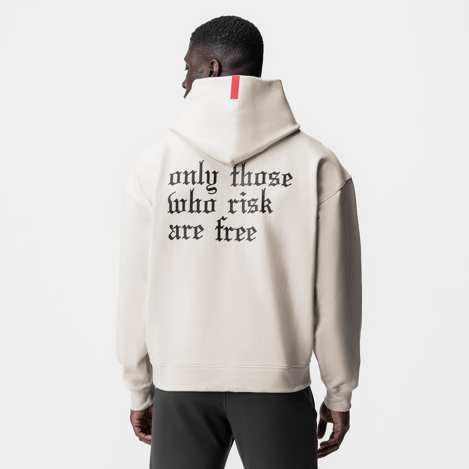 Tech-Terry Zip Pocket Hoodie in Stone, back view on model