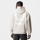 0874. Tech-Terry™ Zip Pocket Hoodie - Stone/White "Brush Wings/ASRV"