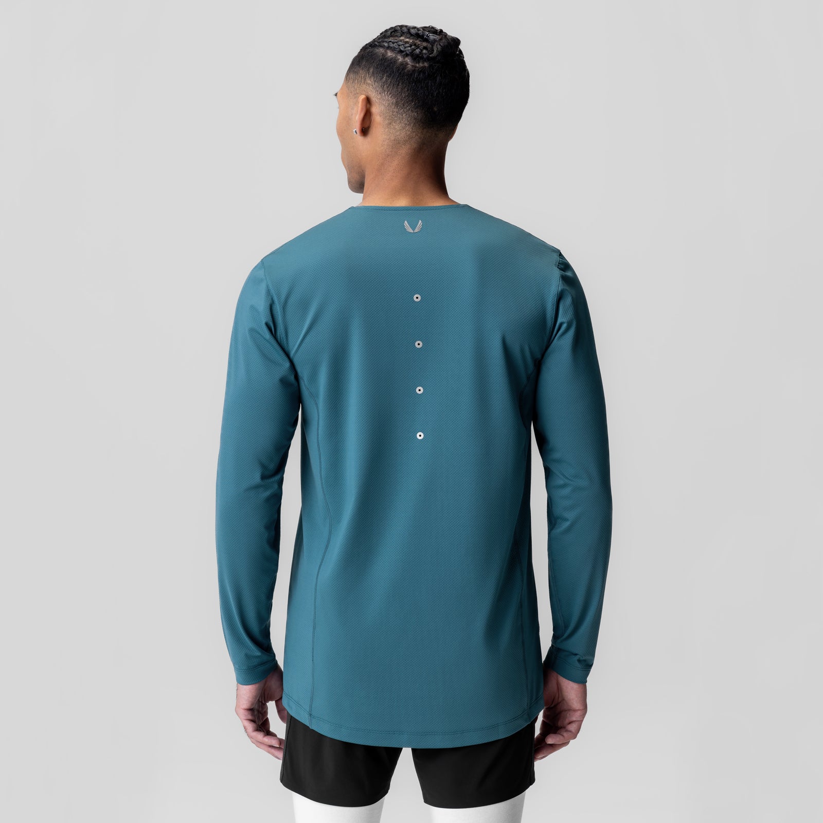 AeroSilver Training Long Sleeve in teal, back view on model