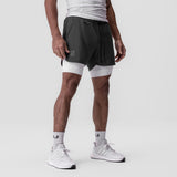 0865. Tetra-Lite® 5" Liner Short - Space Grey "Cyber"/White