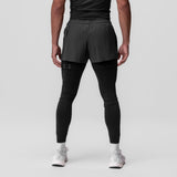 0911. Tetra-Lite® 2-in-1 High Split Legging Short - Space Grey "Cyber"/Black