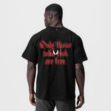 0797. Tech Essential™ Relaxed Tee - Black "Target Acquired"