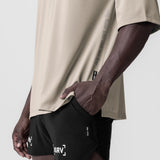 0841. 3D-Lite® 2.0 Lycra® 3/4-Sleeve Oversized Tee - Sand Smoke "OTWR"