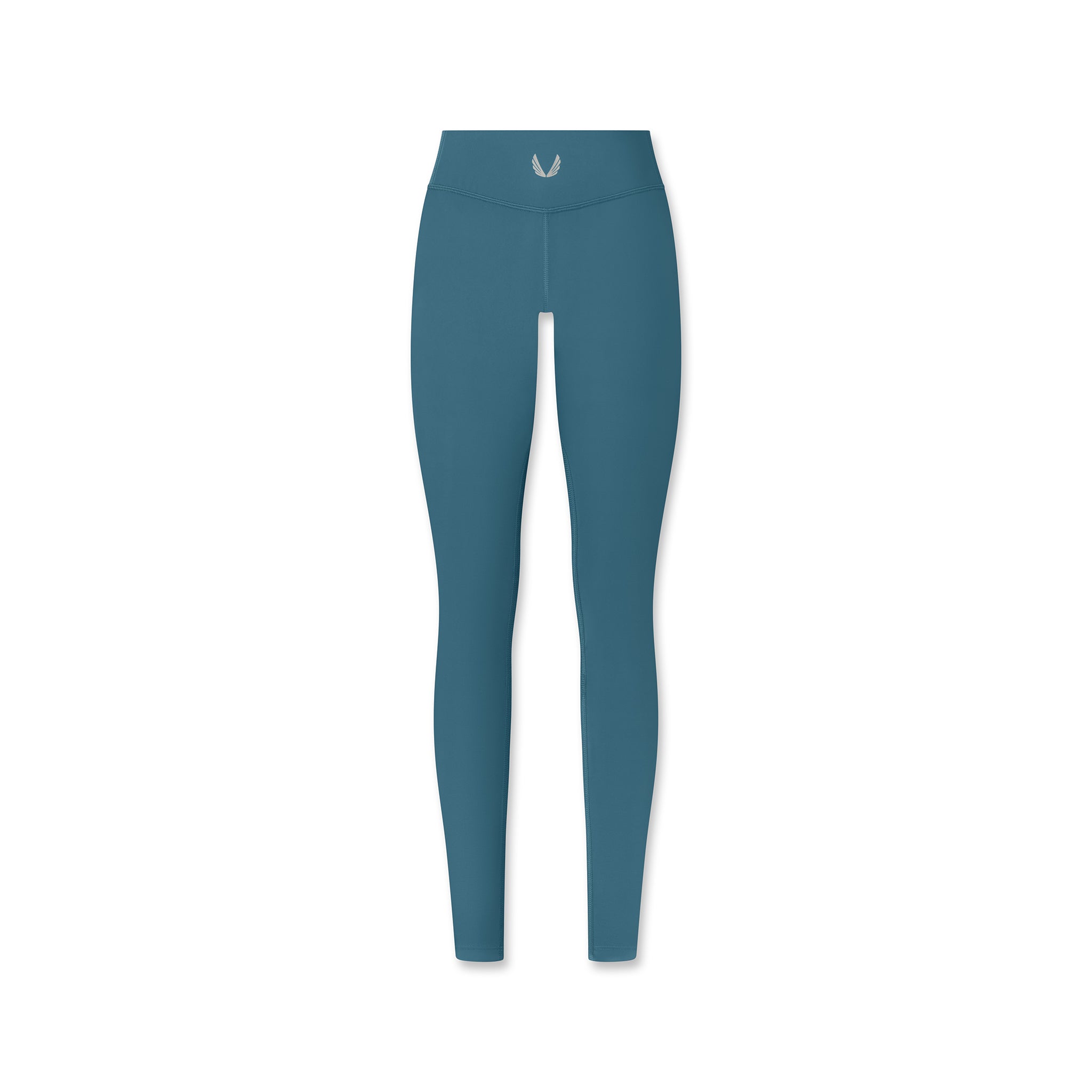 Flatlay of W002 LYCRA® ADAPTIV Legging in storm blue, front view