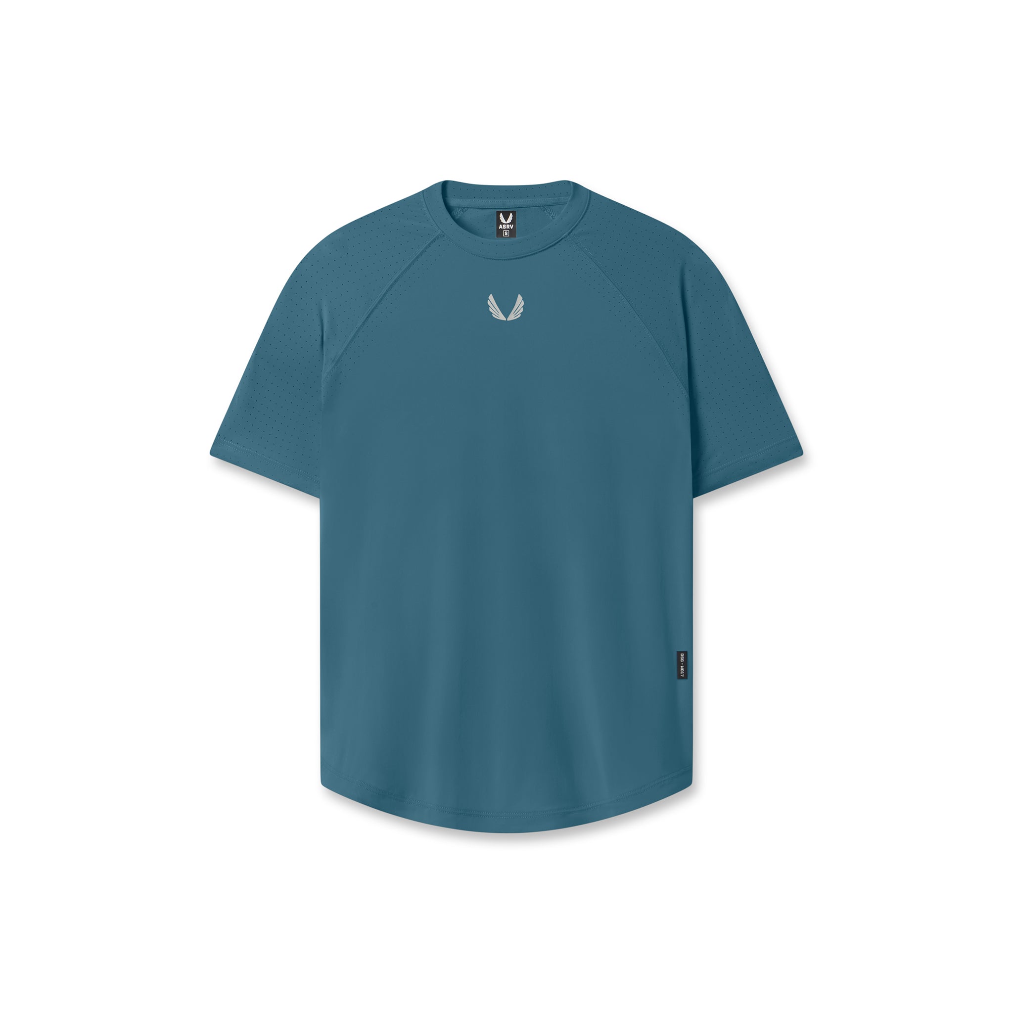 Laser-Vent Established Tee in storm blue, front view on dress form