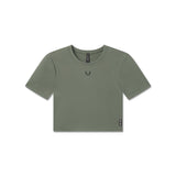W019. LYCRA® Cropped Tee - Sage