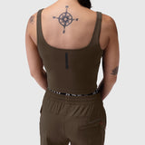 W022. LYCRA® 2-in-1 Tank Top - Dark Earth