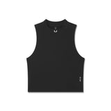 W023. Lycra® Ribbed Mockneck Tank - Black