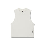 W023. Lycra® Ribbed Mockneck Tank - Ivory Cream