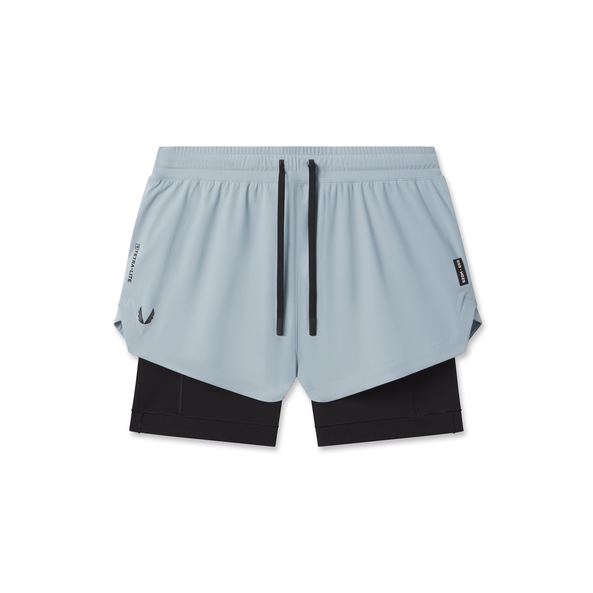 Tetra-Lite Liner Short in light sky blue and black, top view
