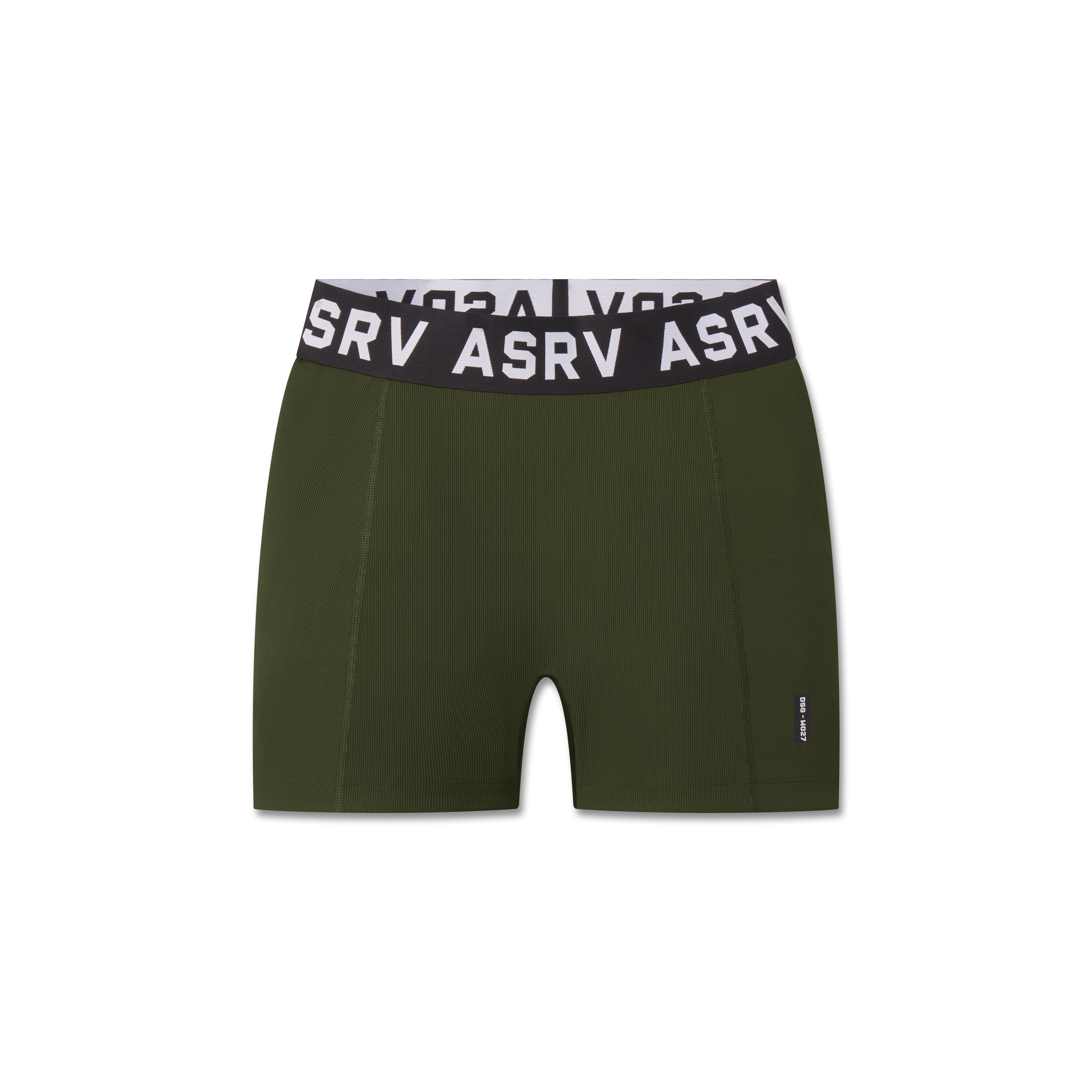 LYCRA® Ribbed Short in olive with ASR waistband, front view