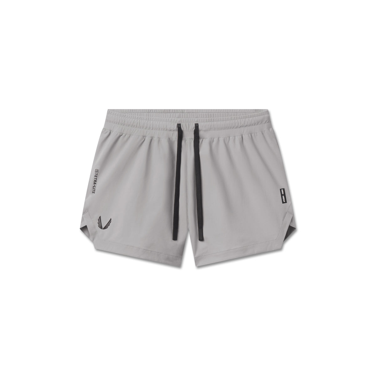 Flatlay of Tetra-Lite Linerless Short in slate grey, front view