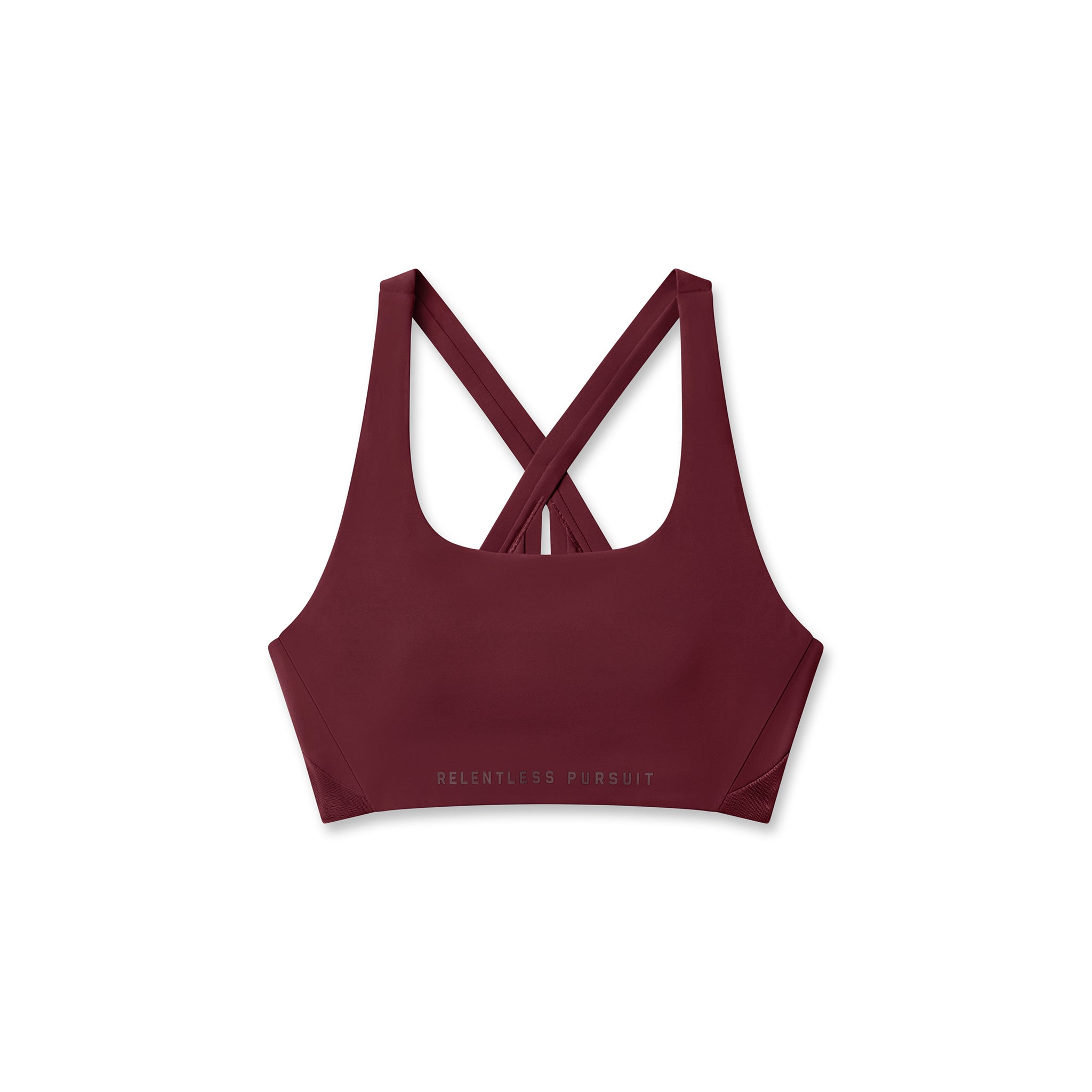 Lycra Hybrid Sports Bra in crimson, front view