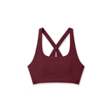 W039. LYCRA® Hybrid Sports Bra - Crimson
