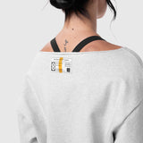 W049. Raw Hem Oversized Crewneck - Heather Grey