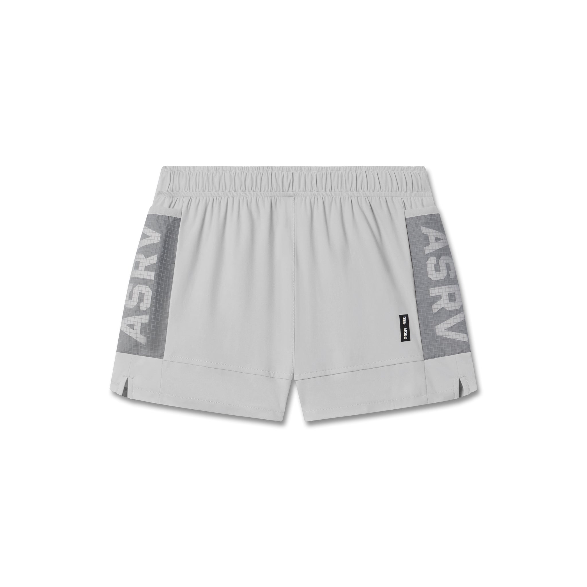 flatlay Tetra-Lite Adventure Short in slate grey with gray side panels, front view
