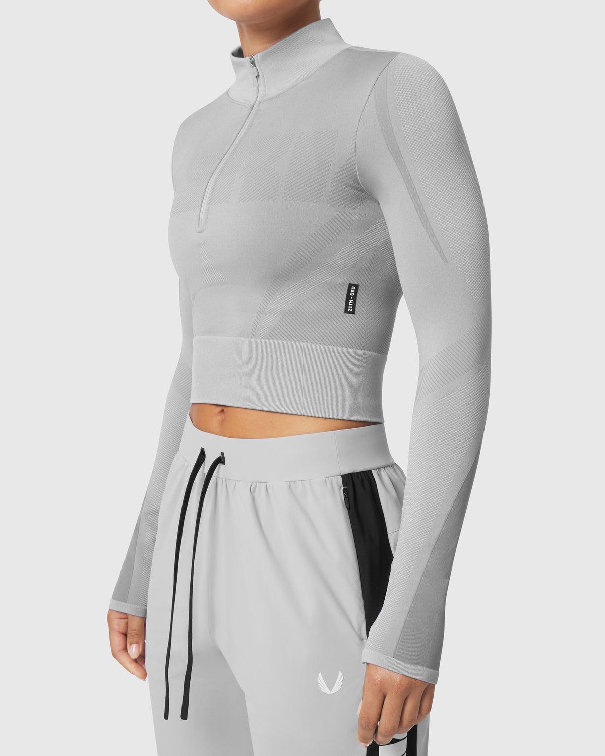 W112. Seamless Quarter Zip - Slate Grey