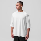 1086. Supima® 3/4-Sleeve Oversized Tee - White