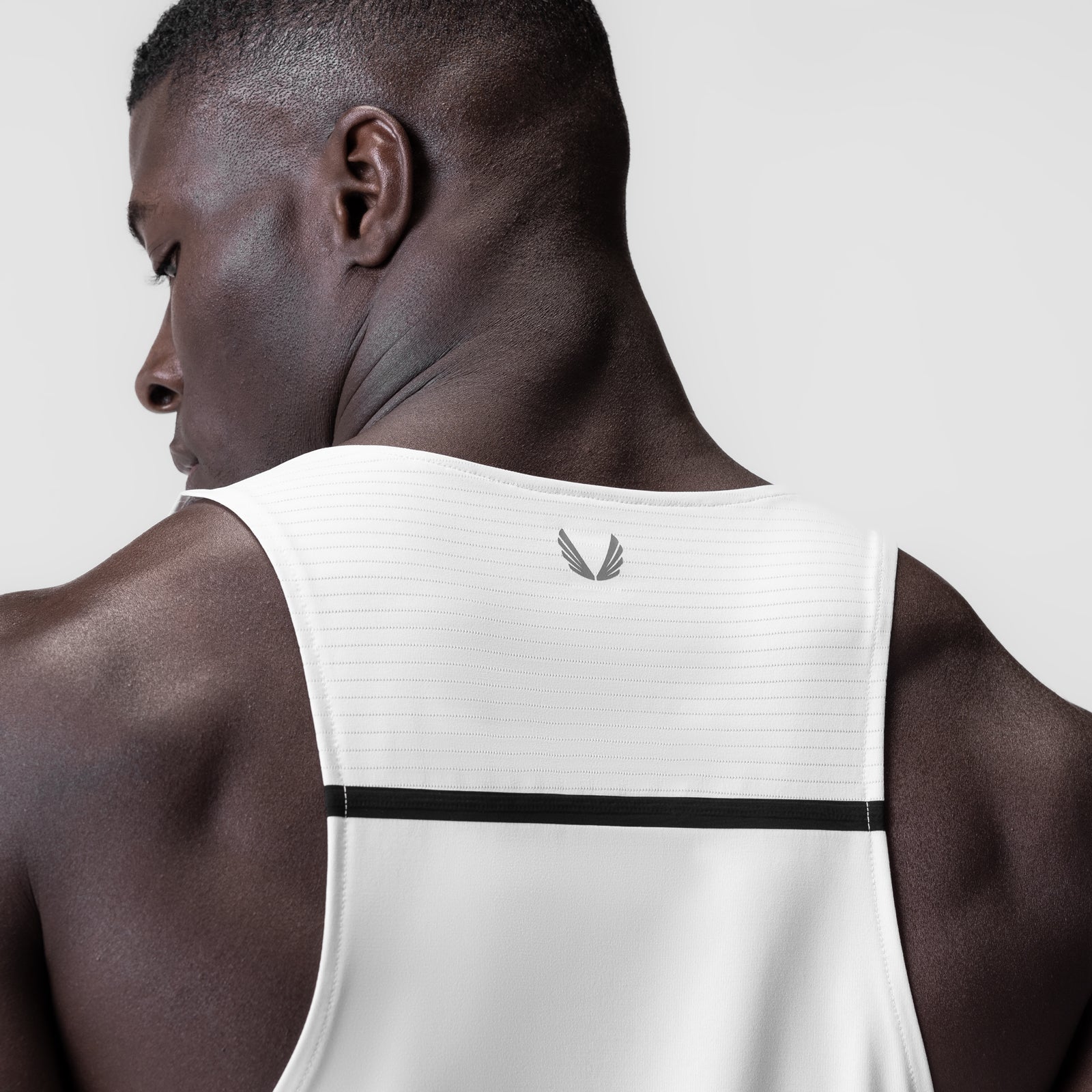 White 3D-Lite® 2.0 Lycra® Pro Singlet worn by male model, back view