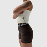 W023. Lycra® Ribbed Mockneck Tank - Ivory Cream