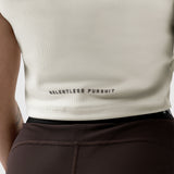 W023. Lycra® Ribbed Mockneck Tank - Ivory Cream