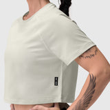 W018. AeroSilver® Cropped Tee - Ivory Cream