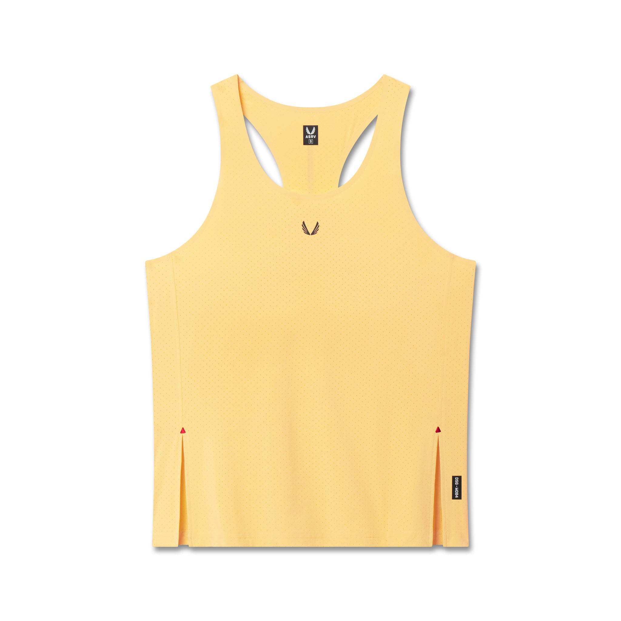 Flatlay Aerotex™ Perforated Run Tank in amber, front view