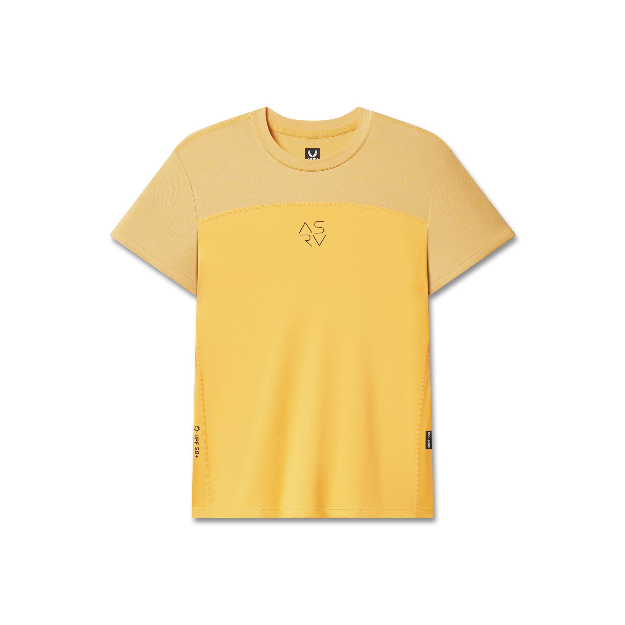 Flatlay AEROSILVER® UPF50+ Run Tee in amber and cream, front view