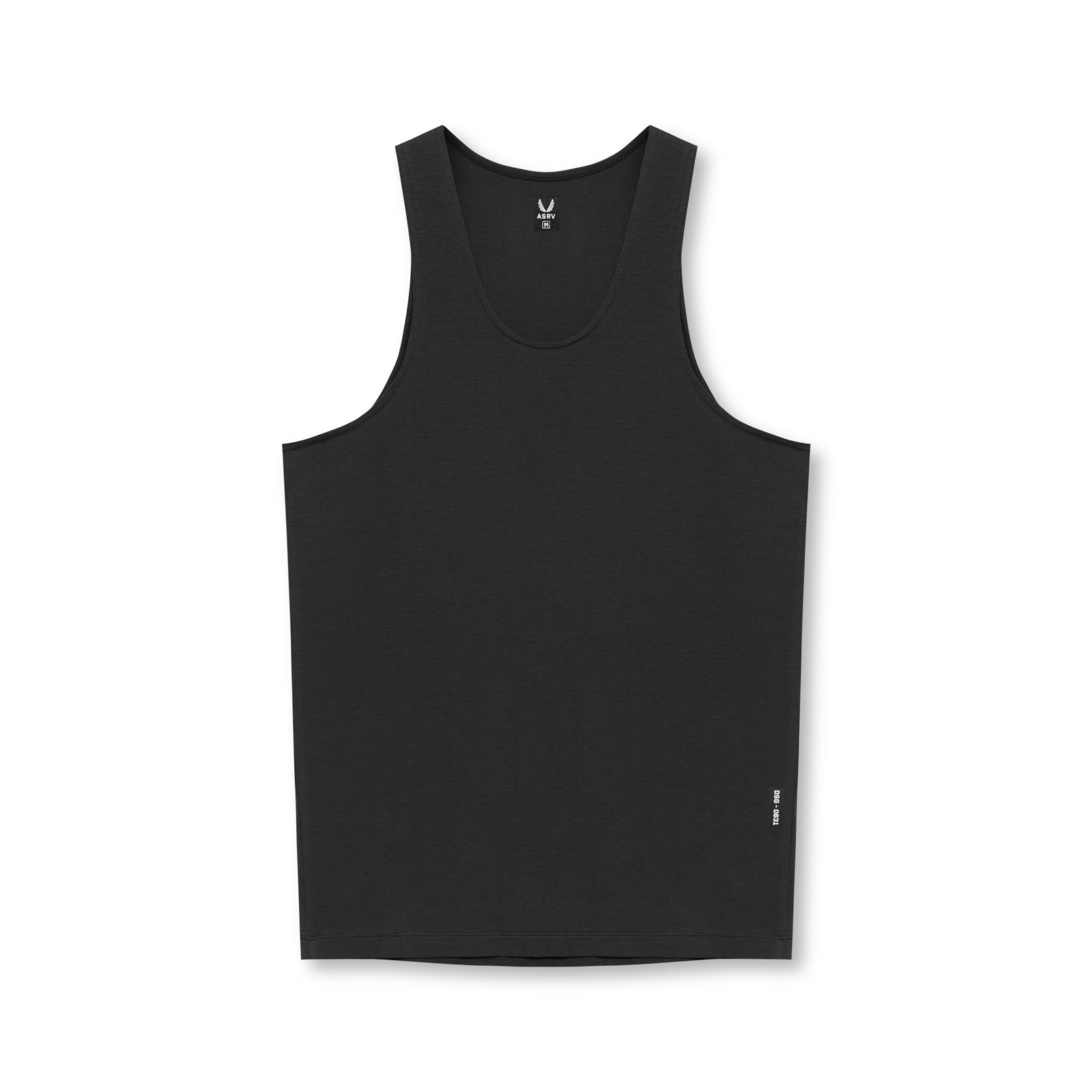 flatlay Solucell™ Essential Slim Tank in black, front view