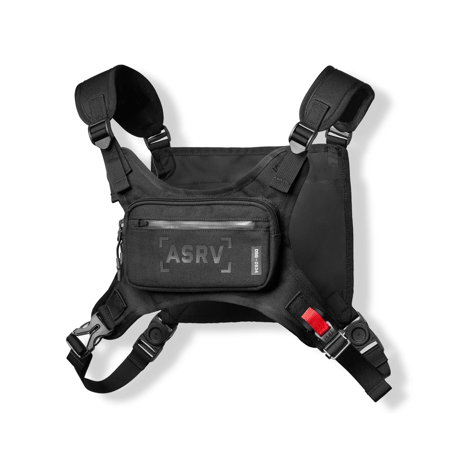 Flatlay ASRV 0634 Waterproof Cordura® Conditioning Chest Pack in black, front view