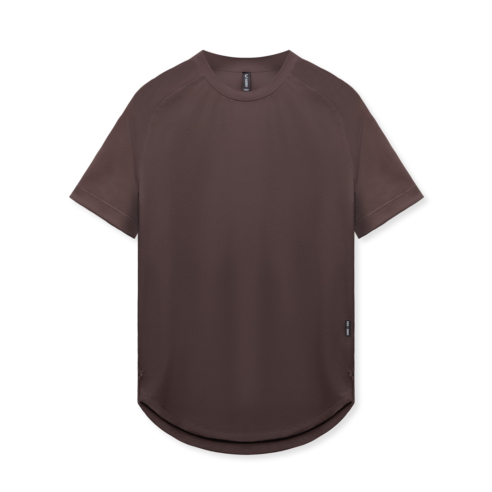 flatlay AeroSilver Established Tee in dark earth, front view
